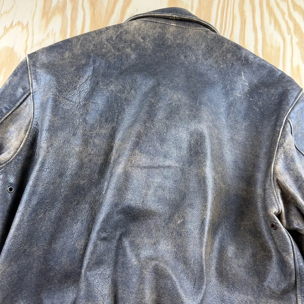 Vintage 80s Banana Republic Safari Leather Bomber Jacket Brown USA Men's Sz 40